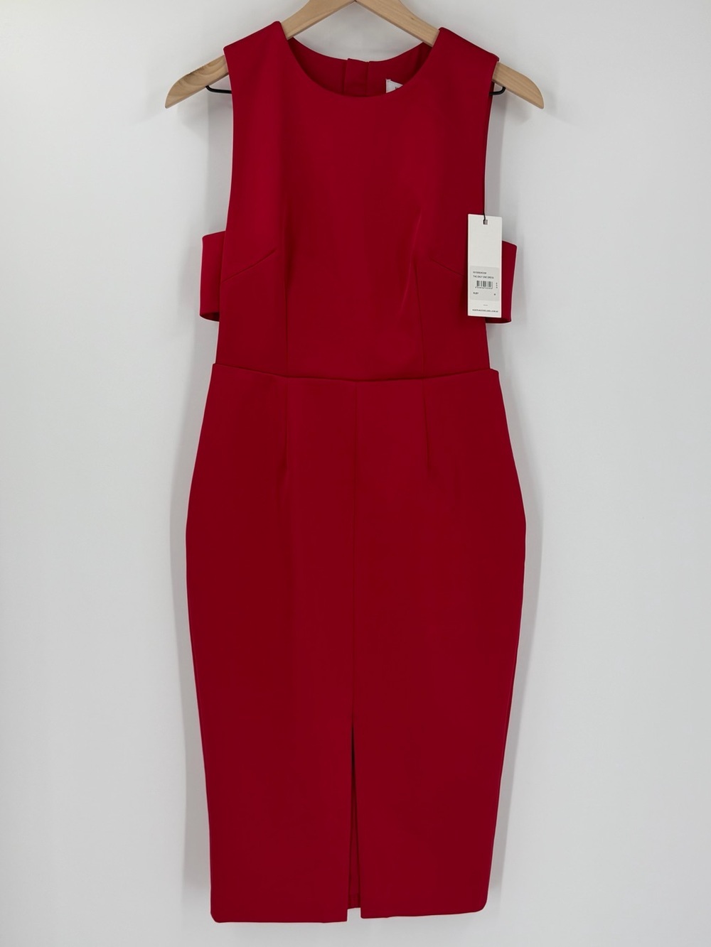 NWT KEEPSAKE The Only One Midi Dress side cut out edgy cocktail red dress medium